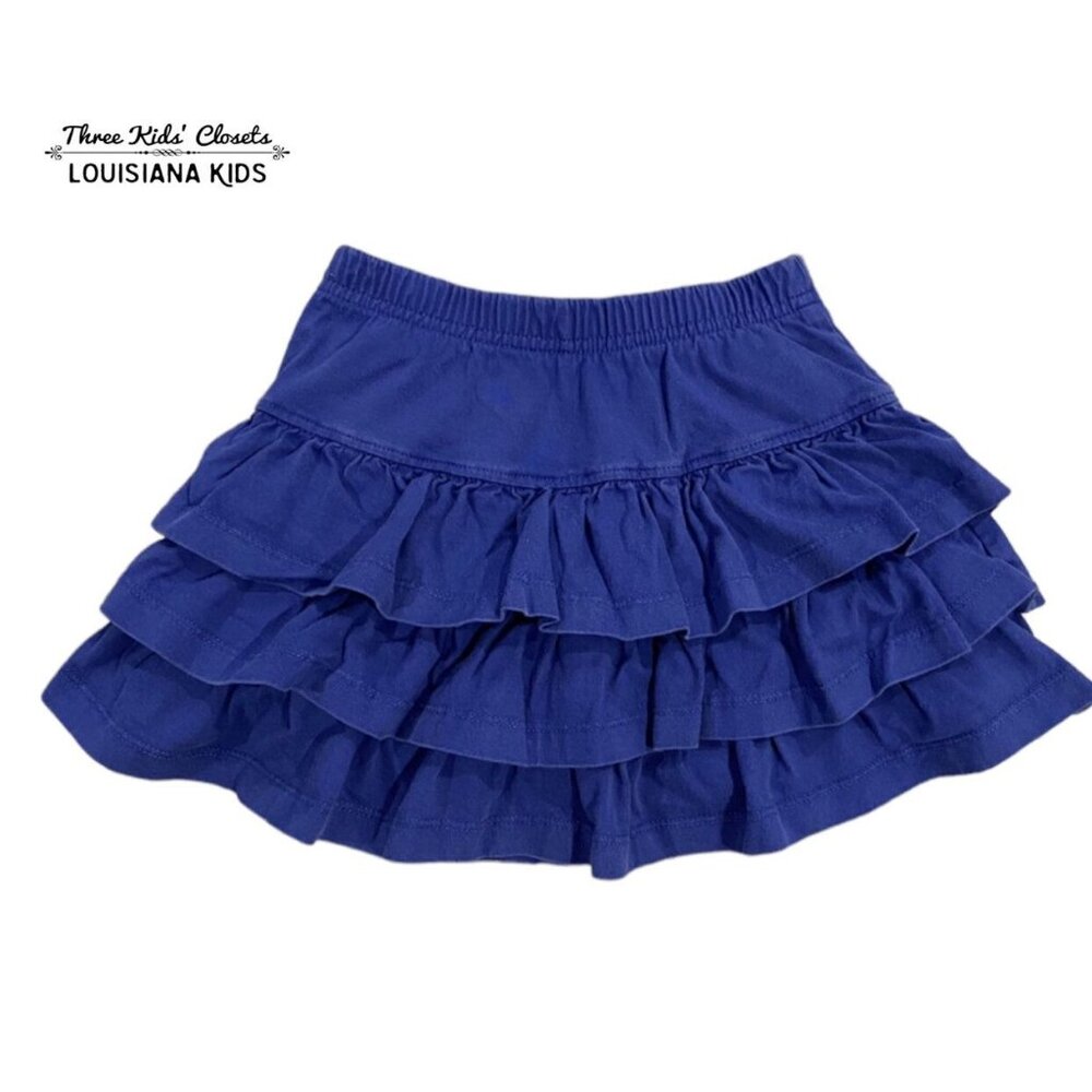 Hanna Andersson Sz 110 (5) Blue Layered Ruffle Skirt